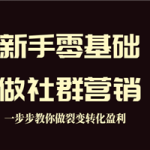新手零基础做社群营销，一步步教你做裂变转化盈利