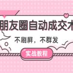 不刷屏，不群发，朋友圈自动成交术（实战教程）