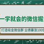 一学就会的微信掘金课，打造吸金微信群 业绩暴涨100倍