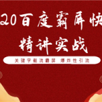 2020百度霸屏快排精讲实战，关键字截流霸屏 爆炸性引流