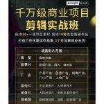 千万级商业项目剪辑实战班，10类剪辑实战，打造个性化作品