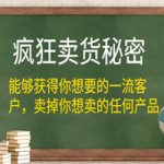疯狂卖货秘密，获取一流的精准客户，卖掉任何产品